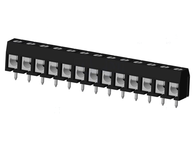 Connector: PCB-klemmenstrook; klem; Bedekking: vertind; op PCB Connector: PCB-klemmenstrook; klem; Bedekking: vertind; op PCB